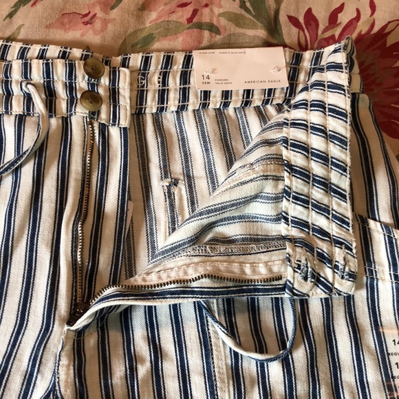AMERICAN EAGLE OUTFITTERS Size 14 High Rise Taper Pant Classic Nautical $69 NEW - Picture 11 of 14